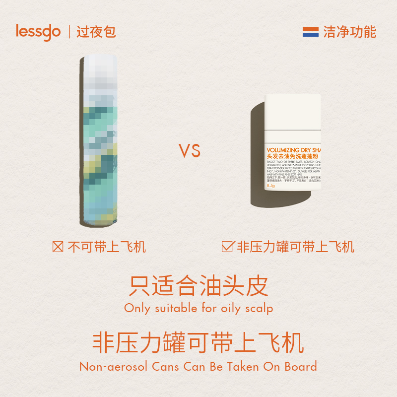 lessgo头发去油免洗蓬蓬粉8.5 g lessgo头发造型