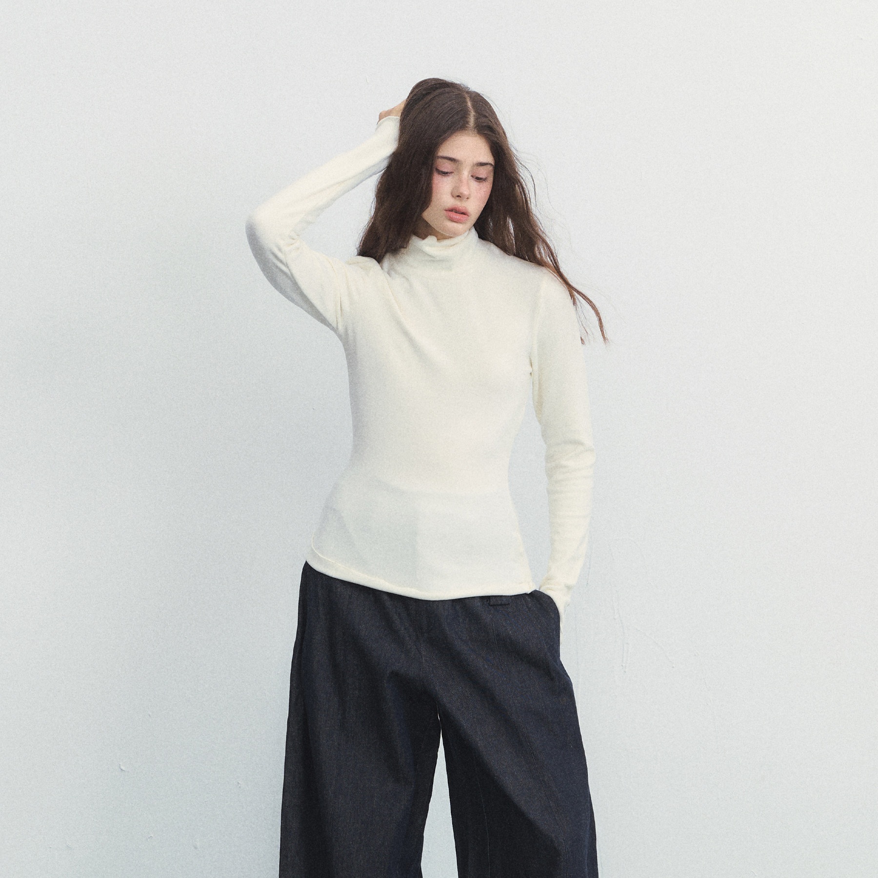 SPEAR YOUTH“9cm体态”半高领纯色打底衫百搭修身内搭长袖T恤女,淘宝优惠券,粉丝福利购,淘宝优惠卷