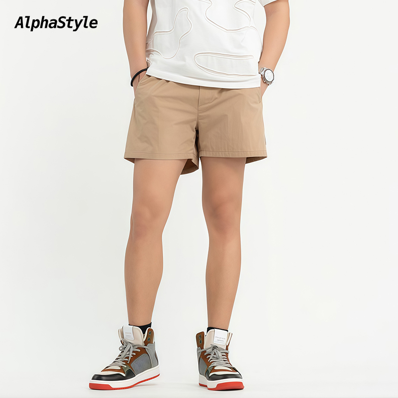 AlphaStyle夏季户外四分短裤防水抗皱耐磨简约时尚百搭舒适男女 - 图0