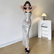 Socialite hot girl style suspender dress