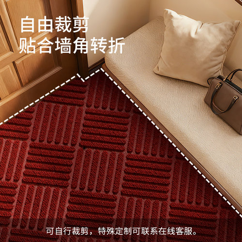 红色地垫入户门垫进门大门口耐脏脚垫2026新款可裁剪室外防滑地毯 - 图3