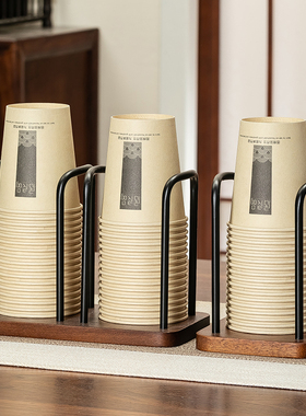 高颜值胡桃木一次性杯子取杯器