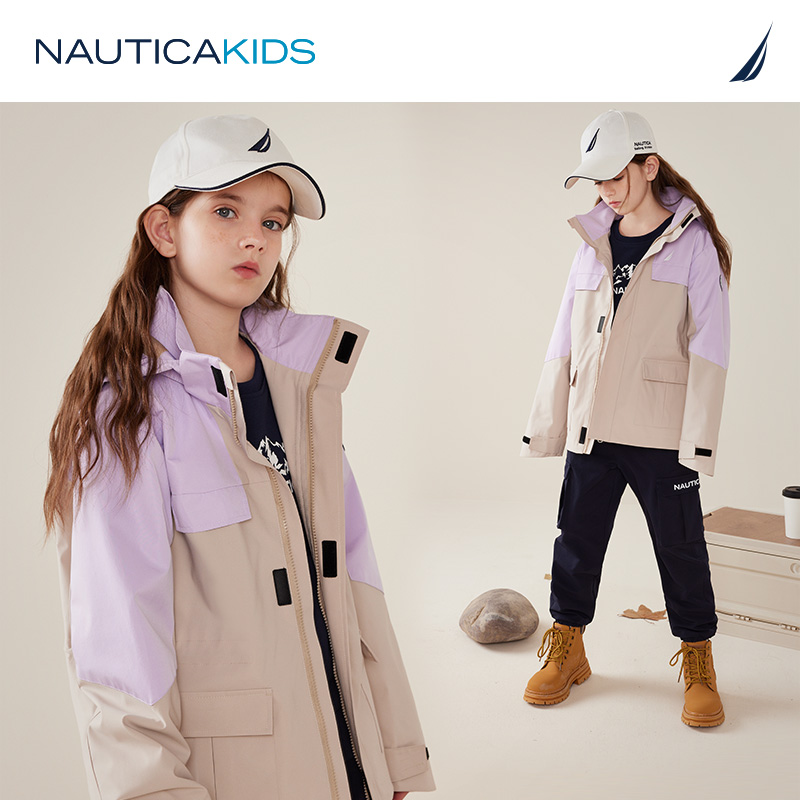 【儿童城市户外】NAUTICA童装 男童女童三防冲锋衣春秋冬季外套