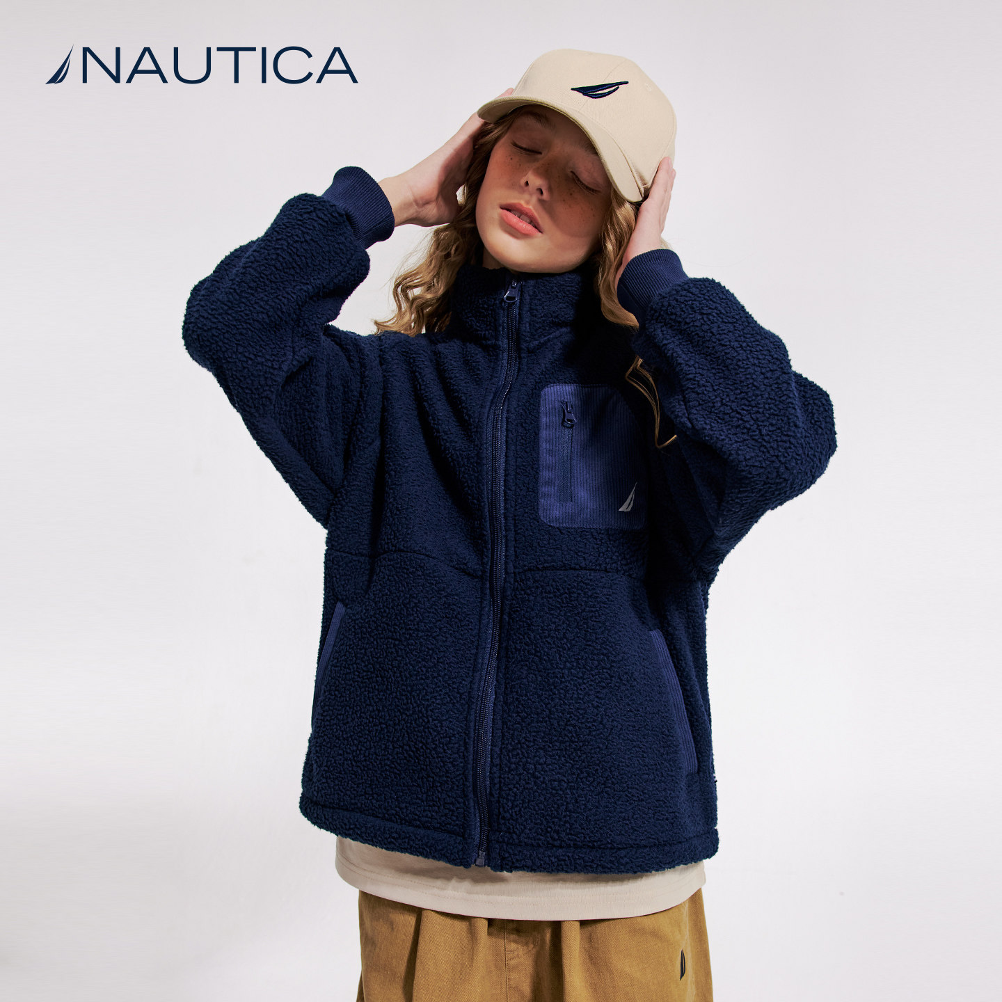 NAUTICA童装 男女童抓绒外套秋冬季儿童大颗粒摇粒绒仿羊羔绒保暖,淘宝优惠券,粉丝福利购,淘宝优惠卷