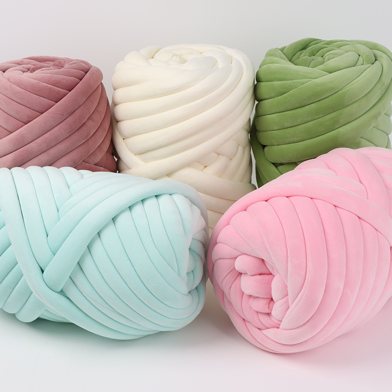 超粗冰岛毛线丝绒棉布条特粗一斤手工编织diy包包抱枕坐垫猫窝线 - 图3