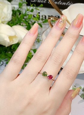 S925银碧玺戒指个性时尚精美