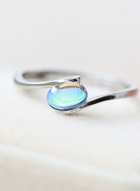 新款斯里兰卡人造彩月戒指