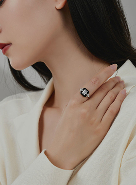 复古系列英伦风黑玛瑙戒指