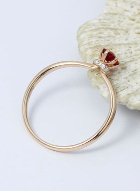 925玫瑰金鸽血红宝石女王冠女