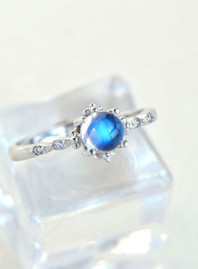 月光石简约戒指S925银