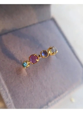 能量开口可调节半宝石戒指