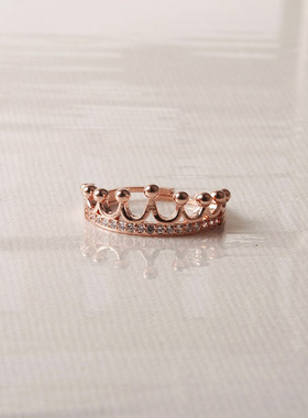 皇冠戒指女生ins网红明星同款