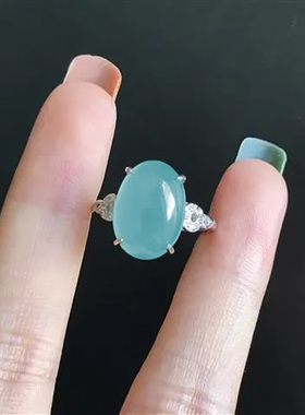 纯银镶嵌玉髓戒指推荐款