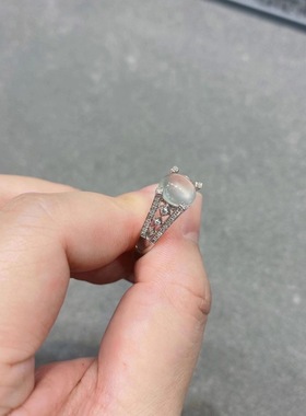 蓝托帕石戒指女大克拉方形精致款戒指女小众设计精致百搭气质