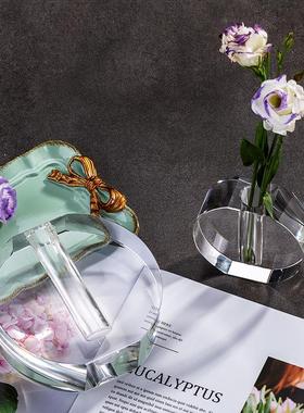 现代简约花瓶北欧ins风透明小邹菊花瓶插花家居摆件创意ins风花瓶