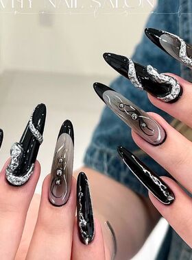 暗黑元素金属银蛇立体炫酷