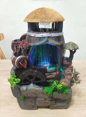 假山流水摆件循环雨景桌面喷泉开业礼品厂家现货供应