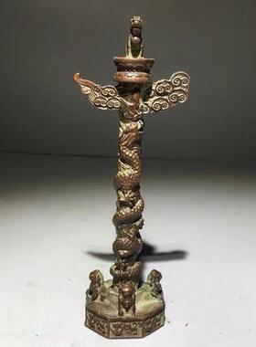 农村收来老物件中华华表天安门神龙柱貔貅狮子生肖龙摆件古董旧货