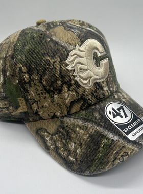47brand联名Realtree美式复古迷彩棒球帽男女夏季户外水洗遮阳帽