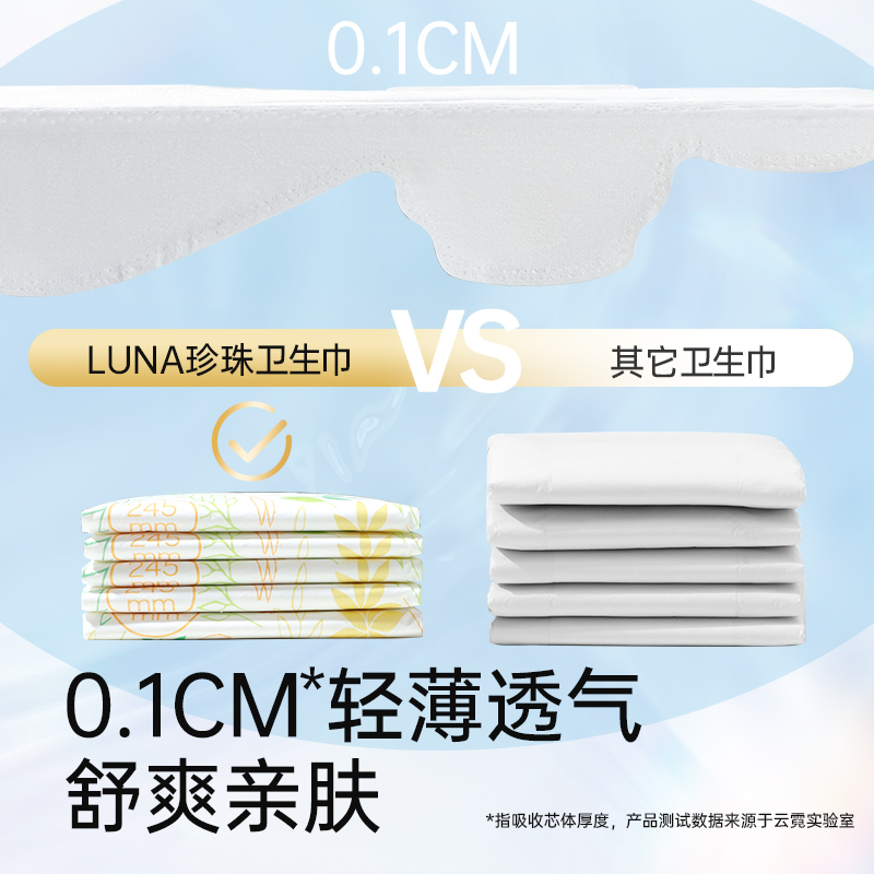 碧芭宝贝云霓Luna卫生巾干爽透气抑菌防漏姨妈巾日用夜用组合46片