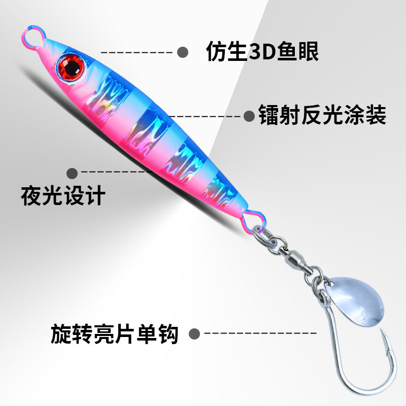 风鲨小胖子铁板近海慢摇铁板饵带亮片单钩船钓海钓鲅鱼刀鱼路亚饵,淘宝优惠券,粉丝福利购,淘宝优惠卷