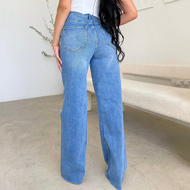 high wais jeans women trousers Fashion elastic ladies pants - 图2