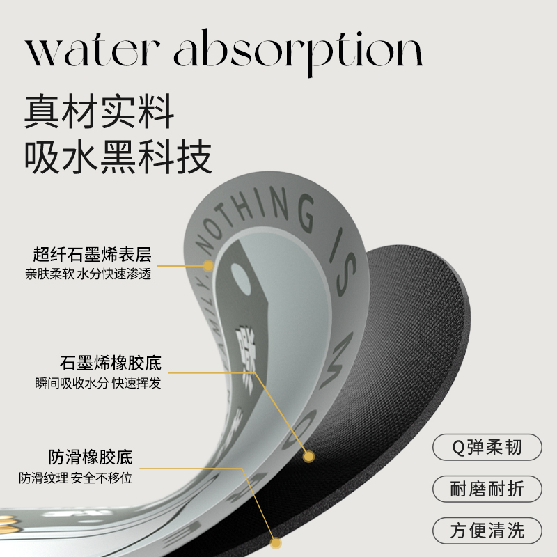 浴室地垫卫生间软硅藻泥吸水垫2025新款红色防滑垫家用入户门脚垫