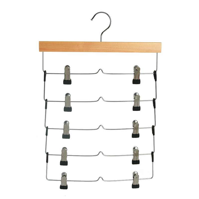 多层裤架实木金属夹裤子衣架衣柜省空间JK裙裤夹子家用魔术衣架 - 图3