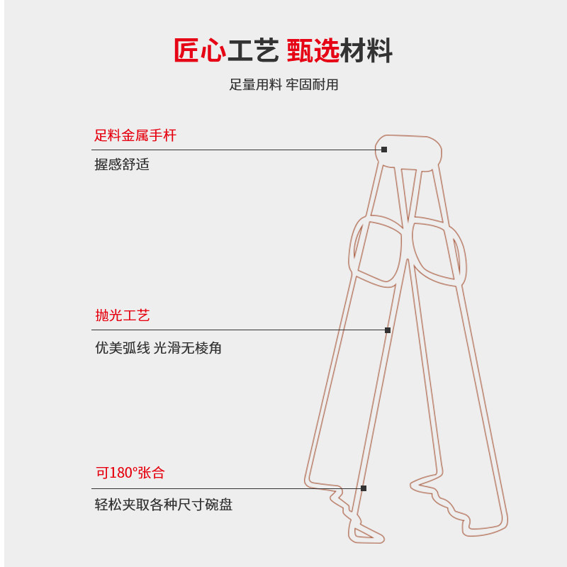 富百纳304不锈钢防烫夹取碗夹提盘夹碗抓碗砂锅厨房神器防滑隔热,淘宝优惠券,粉丝福利购,淘宝优惠卷
