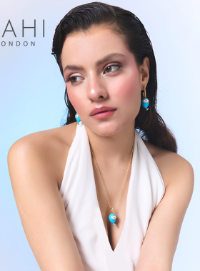 SAHI告白气球蓝色眼睛项链