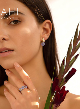 SAHII迷人花园系列丁香紫开口戒