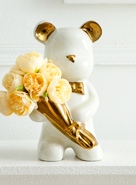 创意网红暴力熊熊酒柜玄关摆件