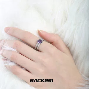 查理苏紫钻同款婚戒周年婚卡浪漫轻奢甜酷动漫周边cos指环 - 图3