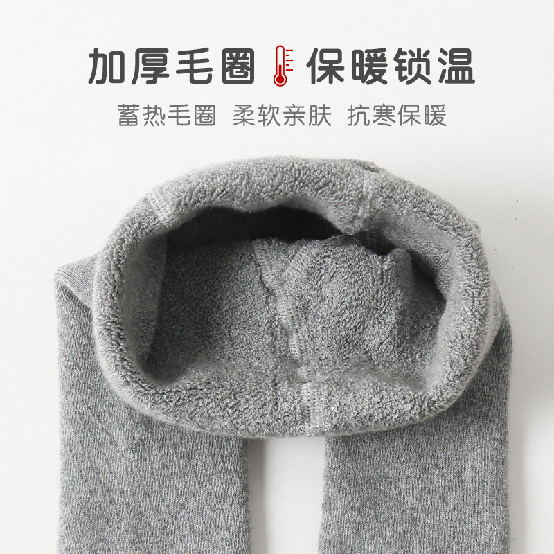 宝宝九分裤子婴儿秋冬季纯色加厚棉儿童毛圈连裤袜女童外穿打底裤,淘宝优惠券,粉丝福利购,淘宝优惠卷