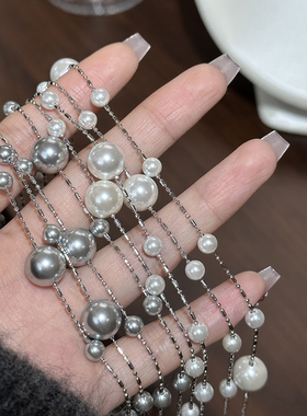 长款满天星珍珠项链女款2025新款