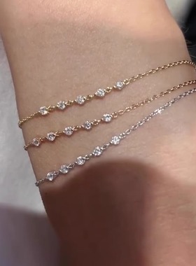 极细仿锆石小闪钻手链女轻奢小众