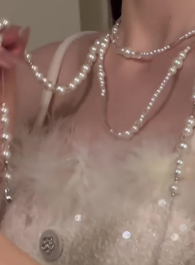 双层满天星珍珠项链女款2025新款