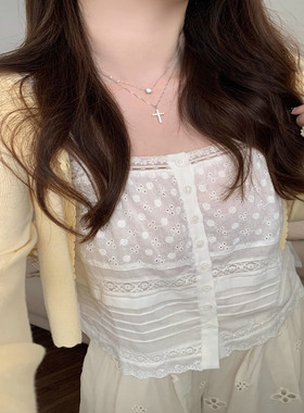 闪锆十字架项链配饰女款2024新款