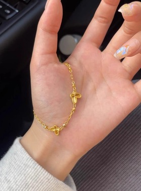 金色蝴蝶手链女生轻奢小众精致