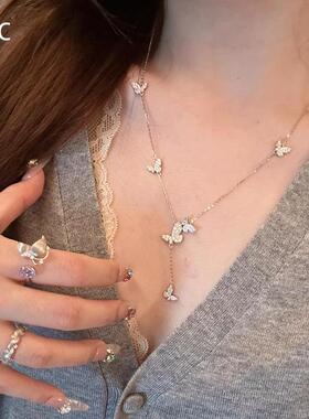 蝴蝶流苏项链高级感轻奢小众精致