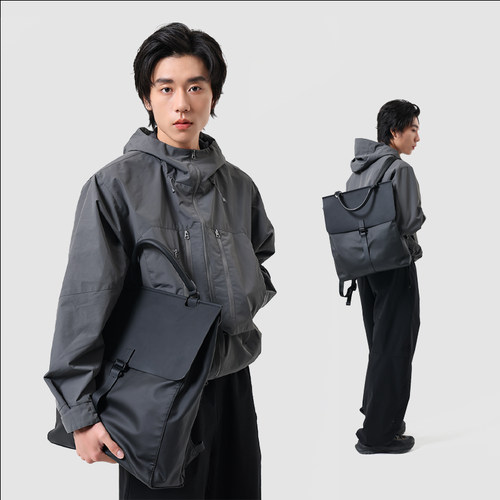 MYEDITION小众设计皮质商务通勤电脑包2用手提袋托特双肩包男女款 - 图2