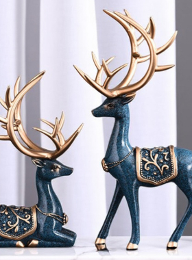 玄关摆件麋鹿情侣鹿乔迁新居礼物