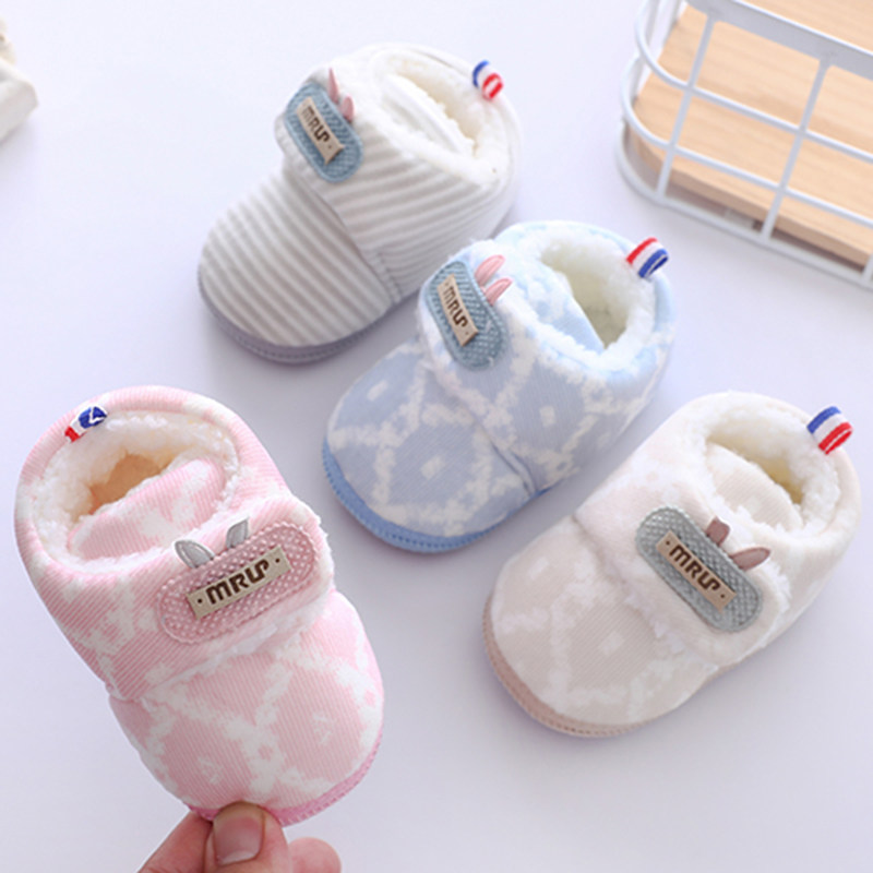 宝宝棉鞋秋冬季软底学步防滑6个月婴儿鞋子1岁不掉鞋加绒保暖男女