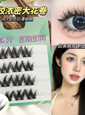 免胶旅行装太阳花假睫毛便携戴女团自然自粘狐系小恶魔假睫毛