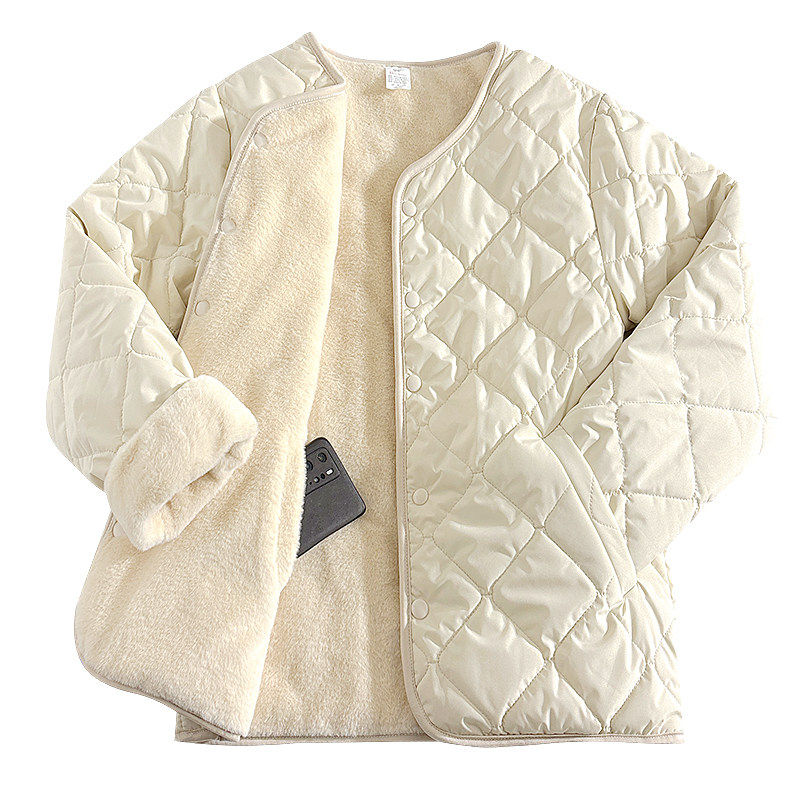 两面穿保暖棉服女2025冬季新款加绒加厚V领棉衣内胆秋冬开衫外套,淘宝优惠券,粉丝福利购,淘宝优惠卷