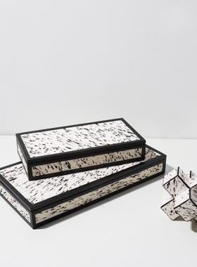 现代轻奢实木天然马毛装饰首饰盒样板间售楼处卧室衣帽间桌面装饰