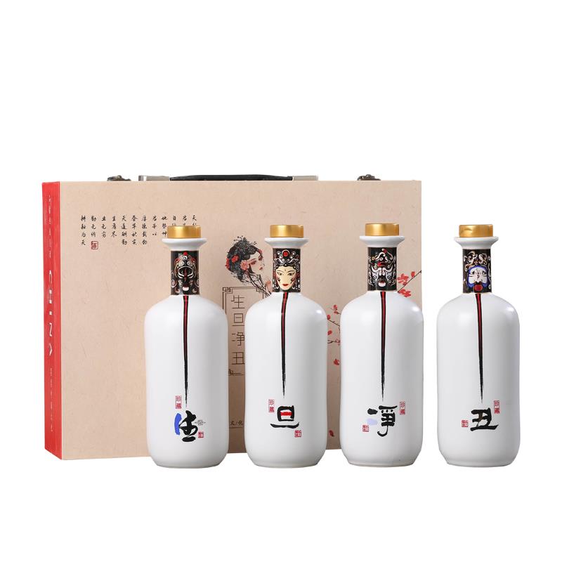 One-pound household ceramic wine bottle wine cabinet decoration sealed bubble wine bottle empty bottle wine jug wine can gift box wine set