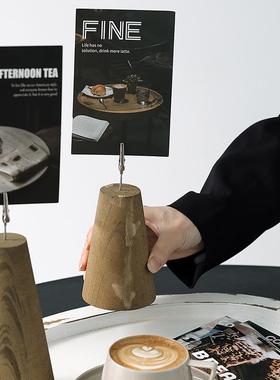 桌面装饰摆件 咖啡角装饰卡片 客厅茶几软装布置 创意原木装饰品