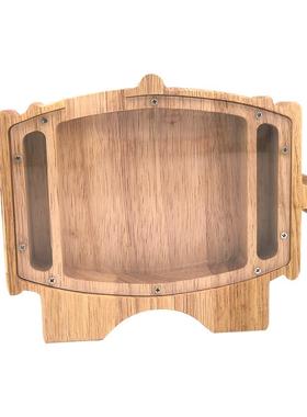 实木装饰摆件咖啡店吧台创意布置咖啡豆装饰画橡木桶咖啡杯礼品