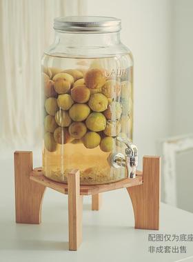 玻璃泡酒瓶专用底座实木竹木垫高架子酵素桶底托果汁密封罐支架